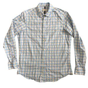 CROSBY & HOWARD Blue Gray Plaid Button Down Shirt Medium